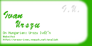 ivan urszu business card